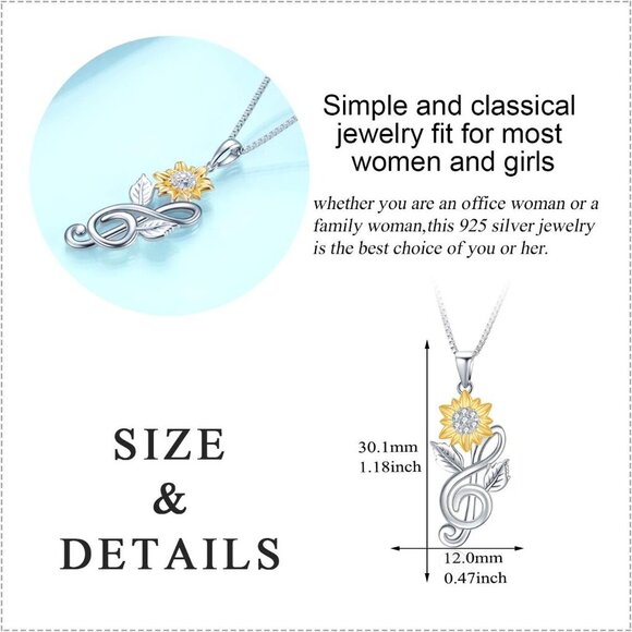 Sterling Silver Rose Flower Necklace,Earrings,Rose Gold I Love You Forever Rose - Picture 3 of 7